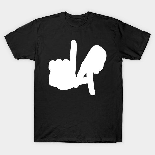 LA Hands Silhouette, White T-Shirt by Niemand